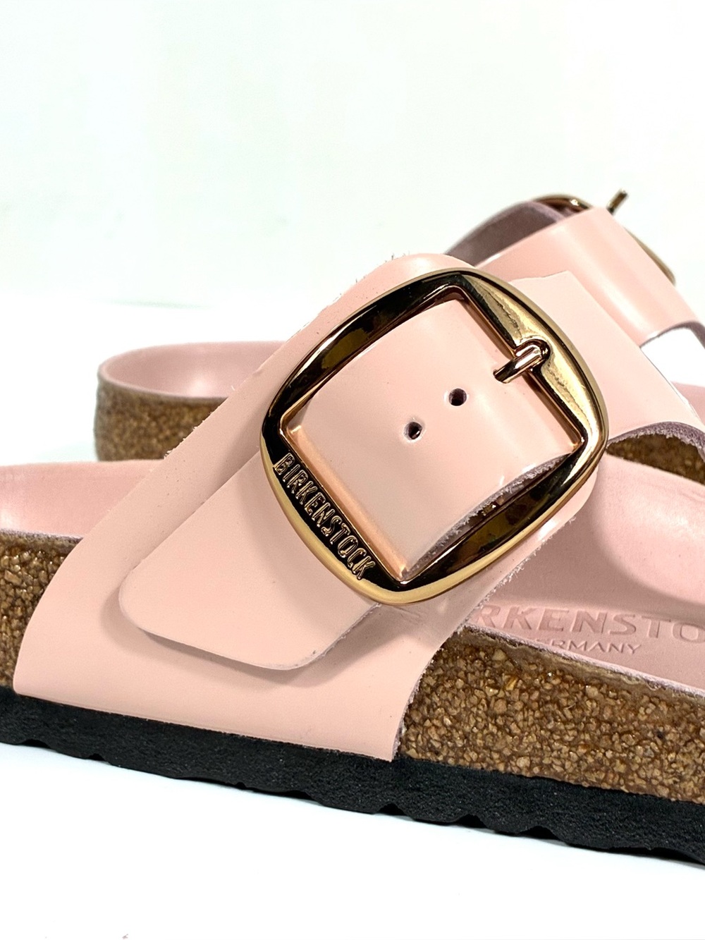 Birkenstock Gizeh Big Buckle Sandals Light Rose Leather High Shine 38 EUB 7 New - Picture 17 of 17